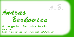 andras berkovics business card